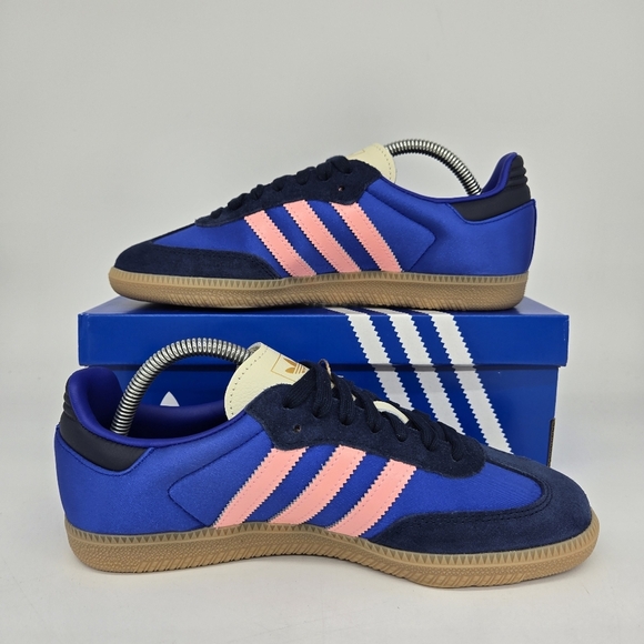 New adidas Samba OG 'Lucid Blue Night Indigo Satin' Women's Shoes Size 7 - Picture 6 of 8